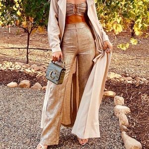 Camila Coelho Metallic Nude Bandeau + Pants